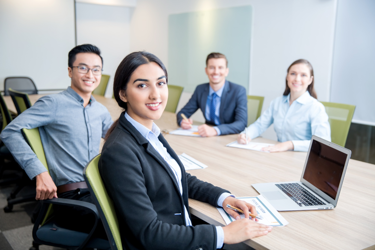 Candidates in a professional placement interview and training session